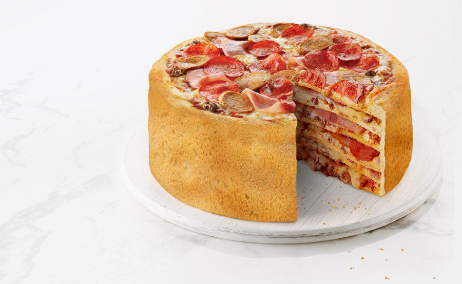 Een voltooide pizzataart